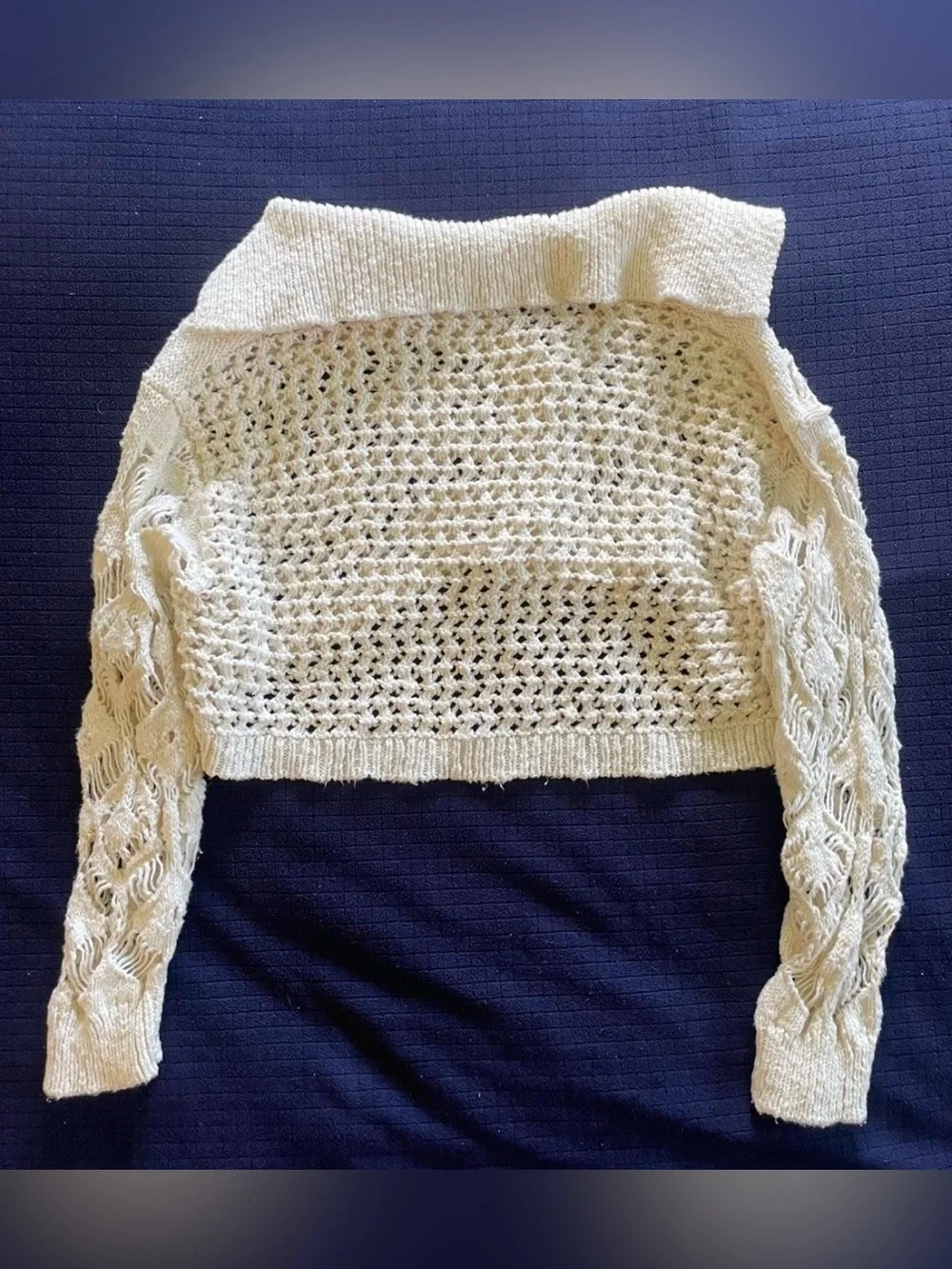 Free People Sedona Cardigan: Openwork Crochet Pullover - Cream